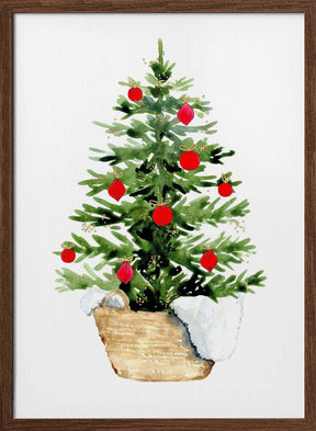 Cozy watercolor Christmas tree Poster