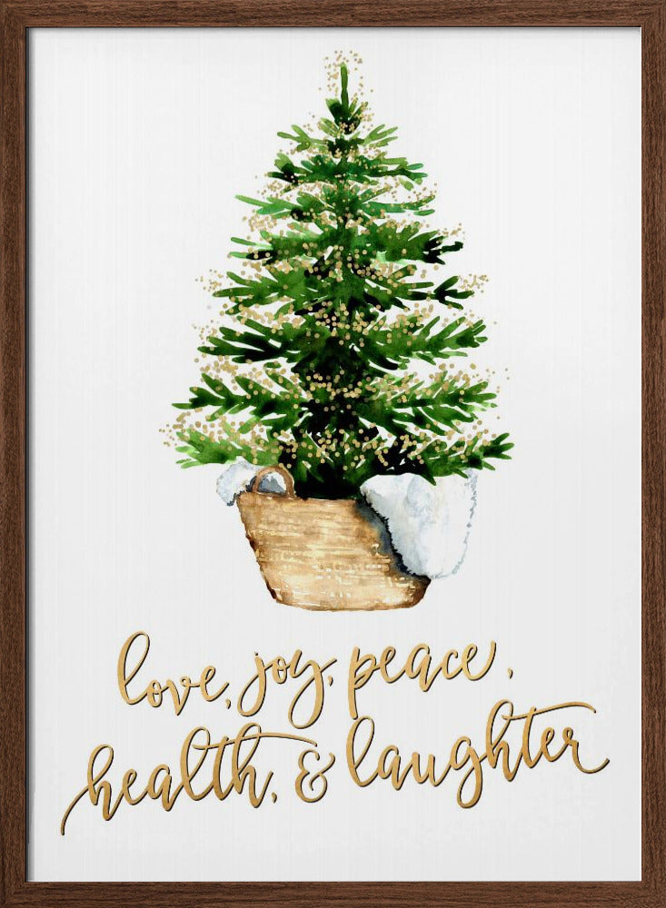 Cozy Christmas tree with holiday wishes Poster