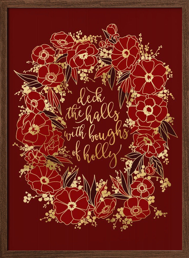 Deck the halls - red Poster