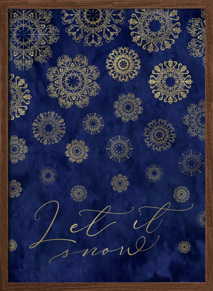 Let it snow lace snowflakes Poster