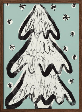 Christmas Tree And Snow Poster