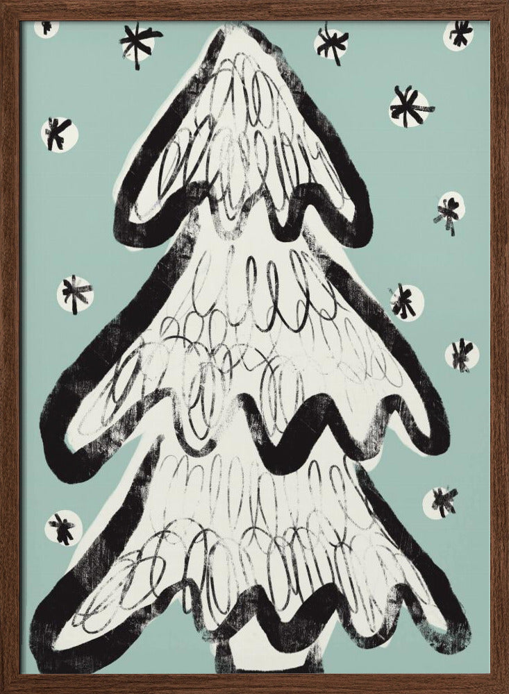 Christmas Tree And Snow Poster