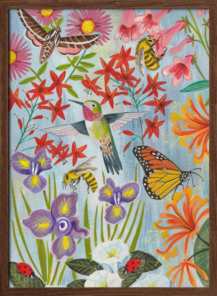 Pollinators and flowers Poster