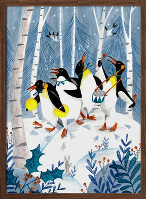 Penguins make music in the forest Poster