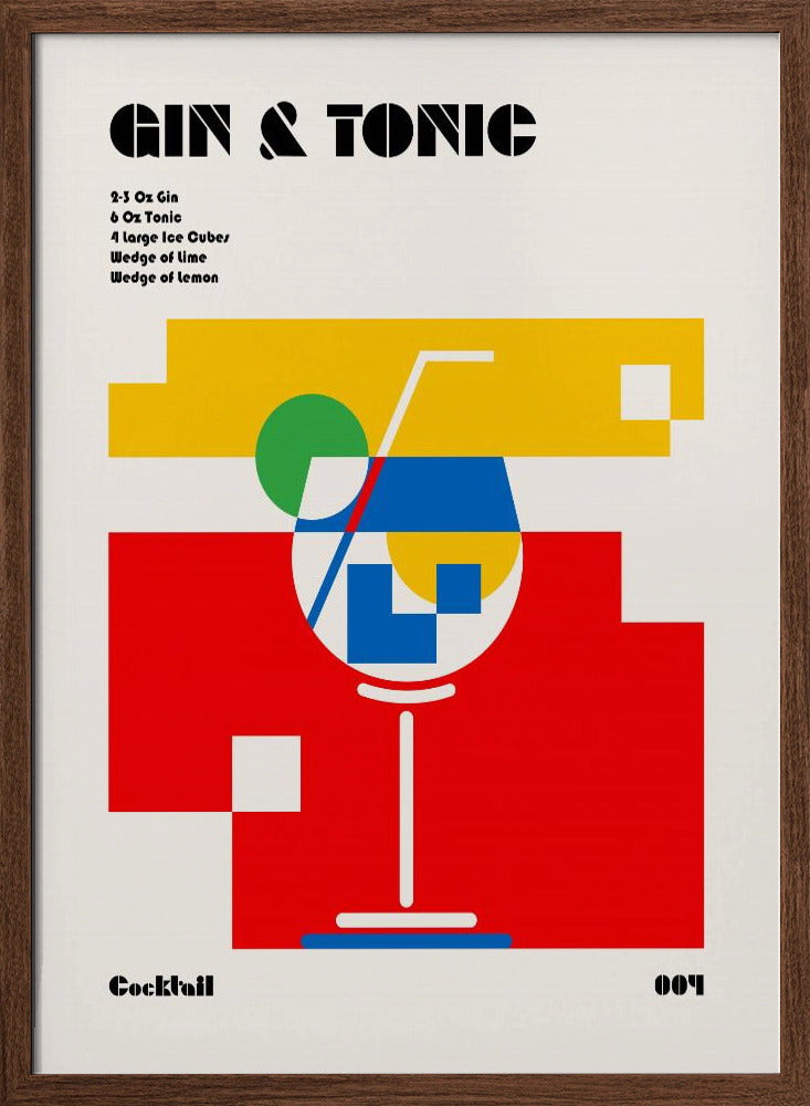 Gin &amp; Tonic Bauhaus Cocktail Poster