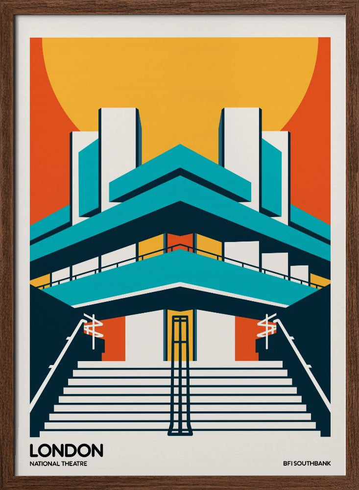 London BFI Southbank Brutalist Architecture Poster