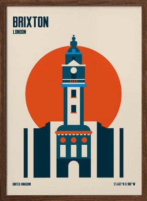 Brixton Tower Retro Travel Print Poster