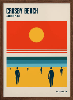 Crosby Beach Iron Men Liverpool Merseyside Poster