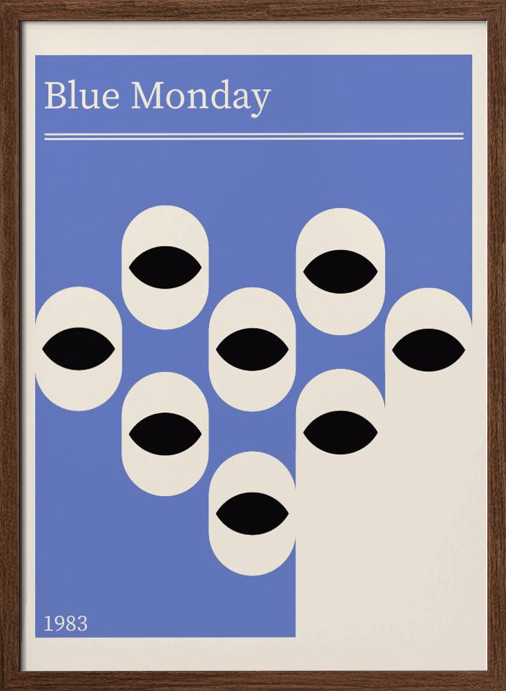 Blue Monday Abstract Retro Poster