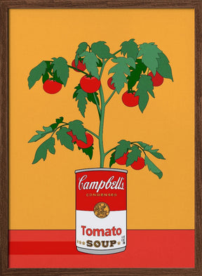 Campbells Soup Tomato Plant Retro Illustration Poster