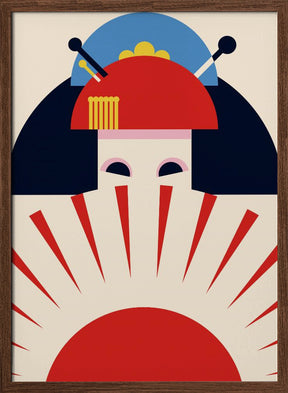 Geisha Girl Retro Minimalist Design Poster