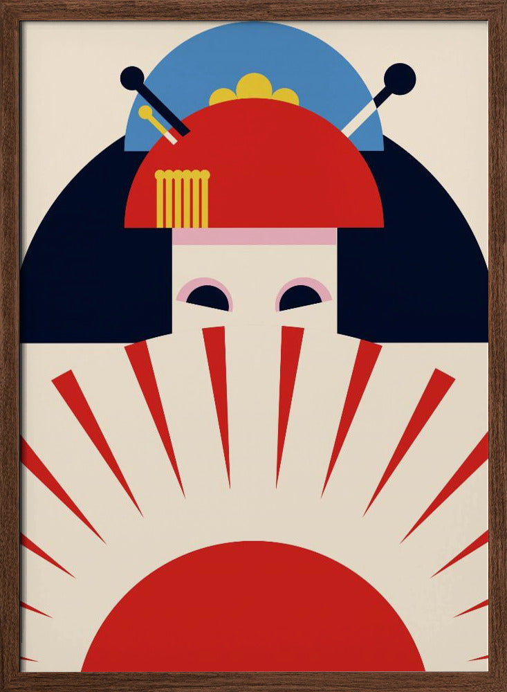 Geisha Girl Retro Minimalist Design Poster