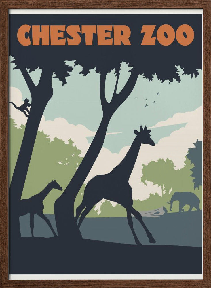 Chester Zoo Travel Print Poster