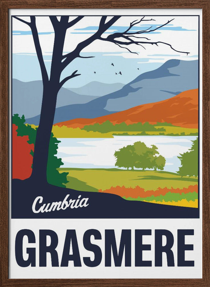 Grasmere Lake District Travel Print Poster