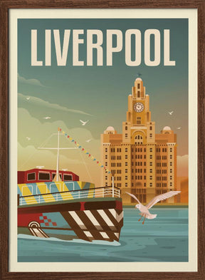 Liverpool Liver Building Travel Print Poster