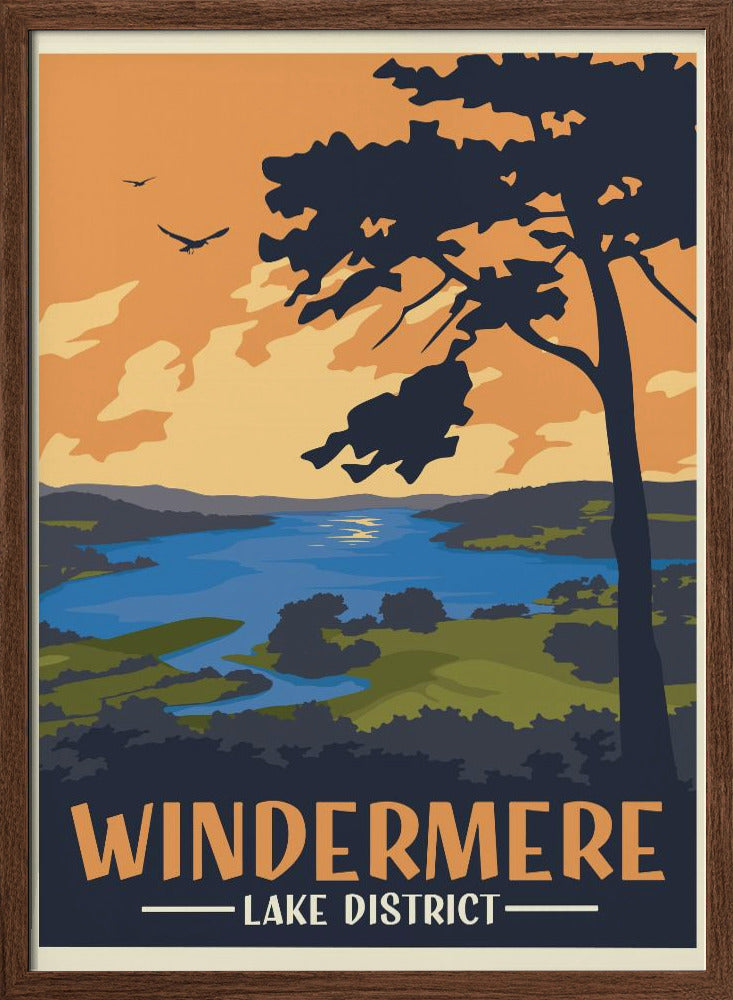 Windermere Lake District Travel Print Poster