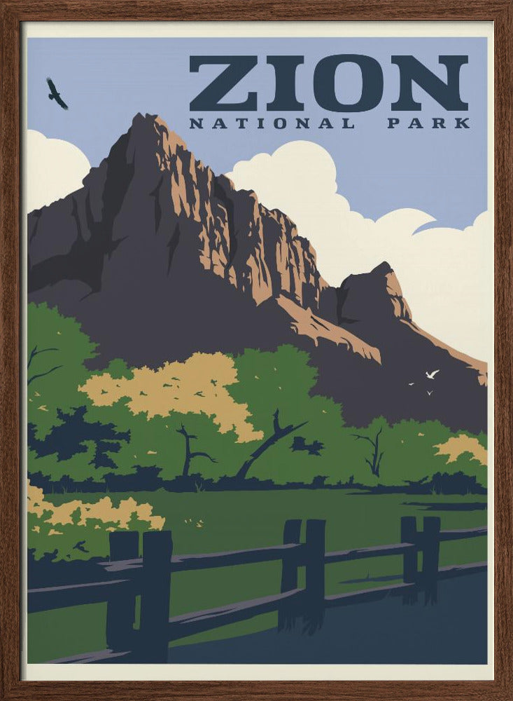 Zion National Park Travel Print Poster