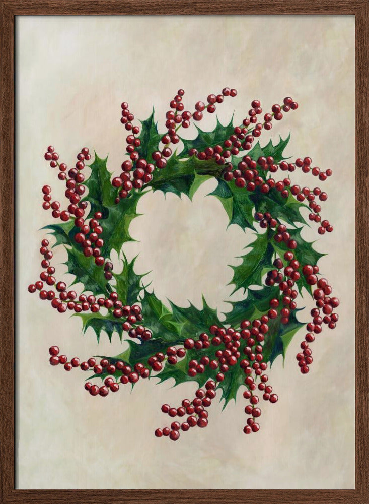 Holly wreath Poster