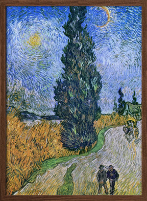 Vincent Van Gogh's Road With Cypress and Star 1890 Poster