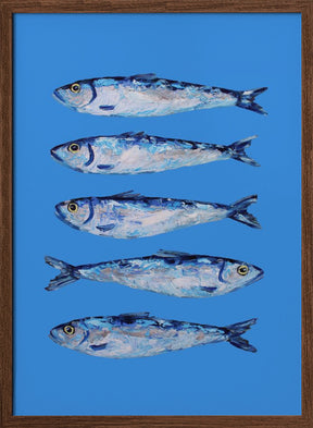 Sardines on Blue Poster