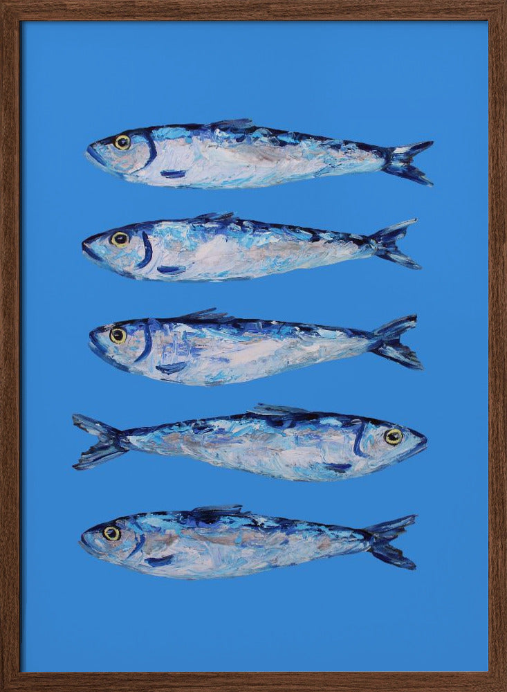 Sardines on Blue Poster