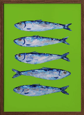 Sardines Lime Green Poster