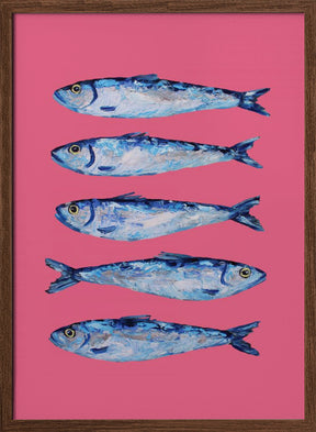 Sardines on Pink Poster