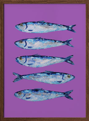 Sardines on Purple Poster