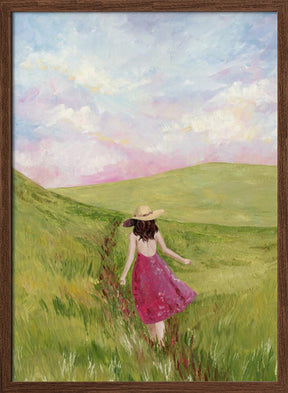 Girl in a meadow Poster