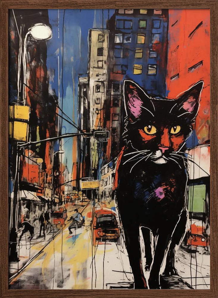 Down Town Cat Poster