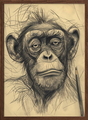 Monkey drawing Poster