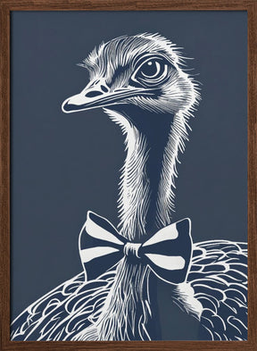 Ostrich with bow tie Poster