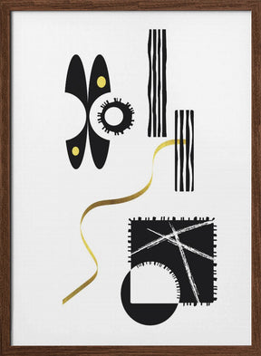 Black &amp; White Abstract No. 3 | gold Poster