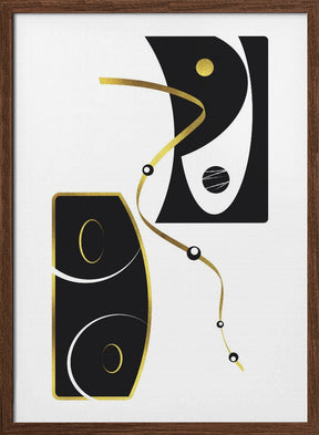 Black &amp; White Abstract No. 2 | gold Poster