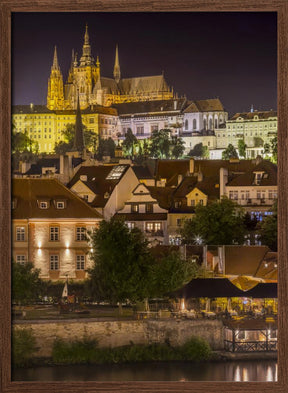 Prague Castle and St. Vitus Cathedral by night Poster