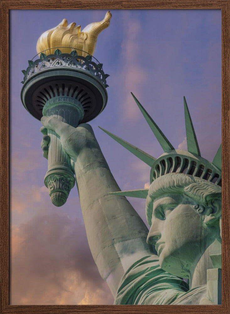 NEW YORK CITY Statue of Liberty at sunset Poster