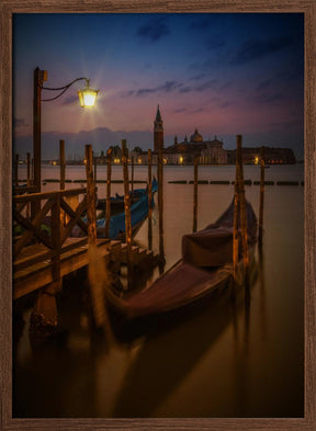 VENICE Gondolas during Blue Hour Poster