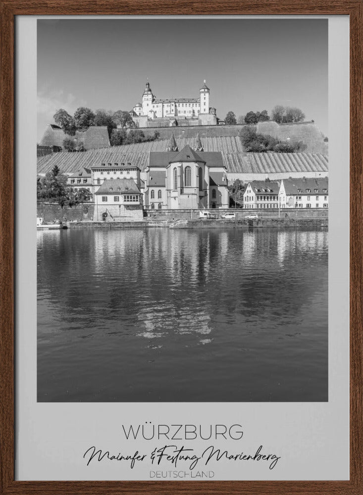 In focus: WUERZBURG Main Riverside and Fortress Marienberg Poster