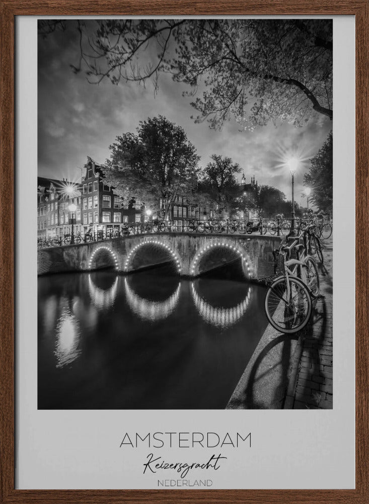 In focus: AMSTERDAM Idyllic nightscape from Keizersgracht Poster