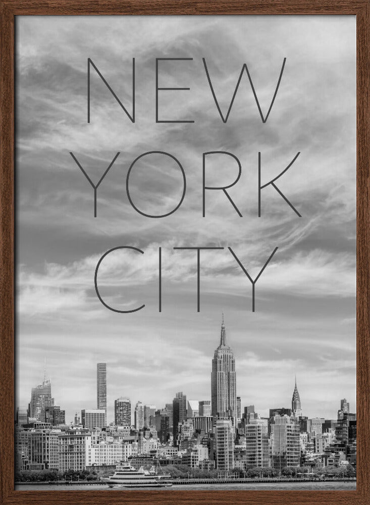 NYC Midtown Manhattan | Text &amp; Skyline Poster