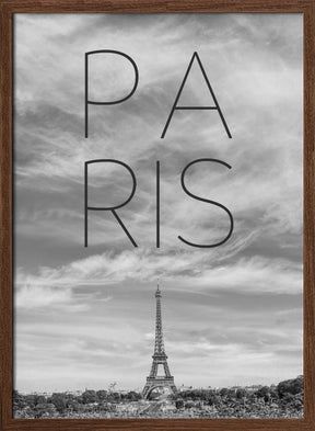 PARIS Eiffel Tower | Text &amp; Skyline Poster