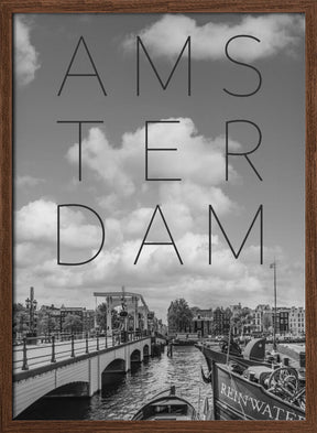 AMSTERDAM Magere Brug | Text &amp; Skyline Poster