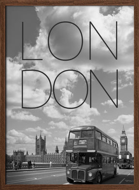 Busses in London | Text &amp; Skyline Poster