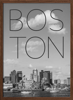 BOSTON Skyline North End &amp; Financial District | Text &amp; Skyline Poster