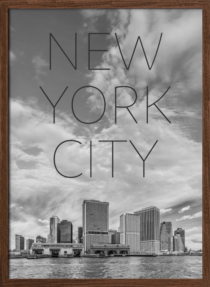 LOWER MANHATTAN and Whitehall Terminal | Text &amp; Skyline Poster