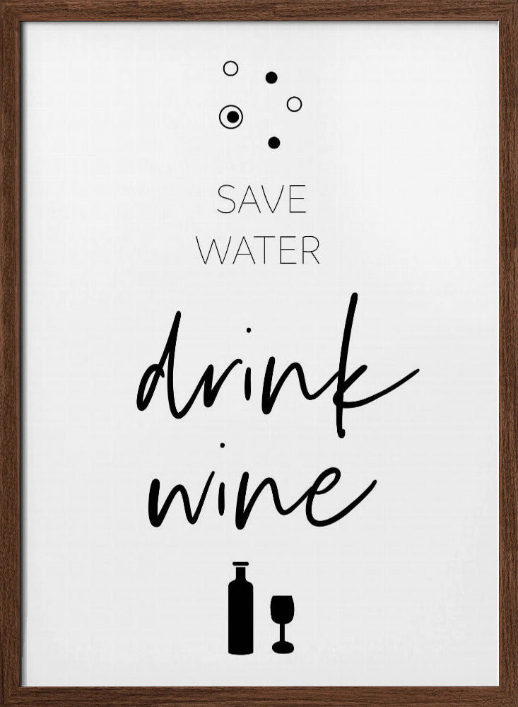 SAVE WATER – DRINK WINE Poster