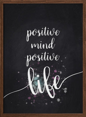 Text Art POSITIVE MIND POSITIVE LIFE Poster