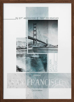 Poster Art SAN FRANCISCO Presidio | turquoise marble Poster