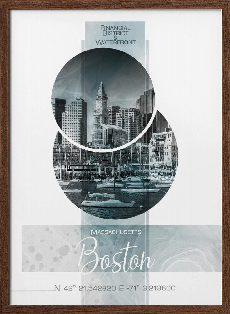 Poster Art BOSTON Waterfront | turquoise marble Poster