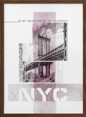 Poster Art NYC Manhattan Bridge | pink marble Poster